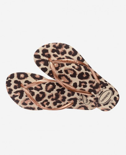 Tongs Slim Animals - Beige & rose